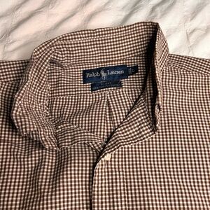 Ralph Lauren Men's Brown Gingham Shirt